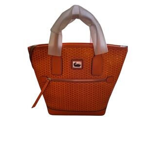 Dooney & Bourke purse Orange Woven Leather Tote Bag With Tag & Strap NWT‎
